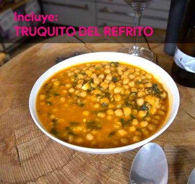 receta de garbanzos con bacalao y espinacas