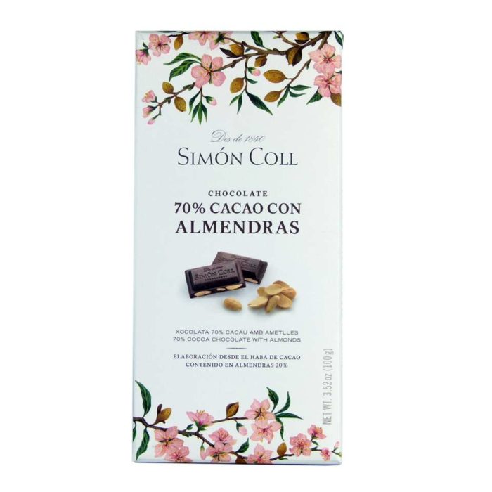 Chocolate Simon coll 70% cacao con almedras