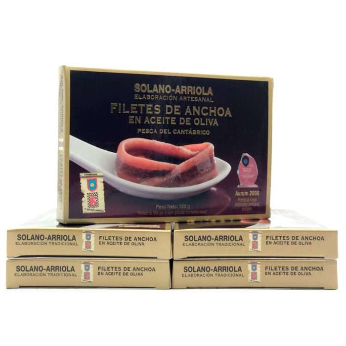 Oferta 5 latas anchoas Solano Arriola 10-12 filetes